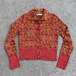 Zara Multicolor Patterned Cardigan